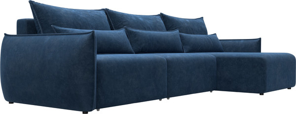 Изображение товара Диван угловой Лига Диванов Лига-051 НПБ Лонг универсальный (велюр Brut 11 синий)