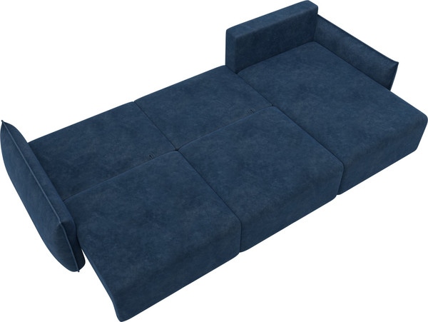 Изображение товара Диван угловой Лига Диванов Лига-051 НПБ Лонг универсальный (велюр Brut 11 синий)