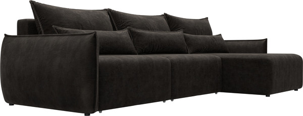 Изображение товара Диван угловой Лига Диванов Лига-051 НПБ Лонг универсальный (велюр Brut 17 коричневый)