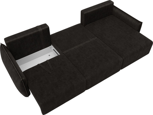 Изображение товара Диван угловой Лига Диванов Лига-051 НПБ Лонг универсальный (велюр Brut 17 коричневый)