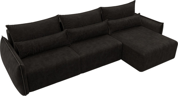 Изображение товара Диван угловой Лига Диванов Лига-051 НПБ Лонг универсальный (велюр Brut 17 коричневый)