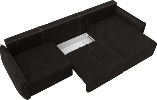 Изображение товара Диван угловой Лига Диванов Лига-051 НПБ Лонг универсальный (велюр Brut 17 коричневый)