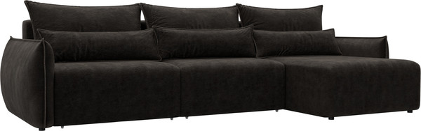 Изображение товара Диван угловой Лига Диванов Лига-051 НПБ Лонг универсальный (велюр Brut 17 коричневый)