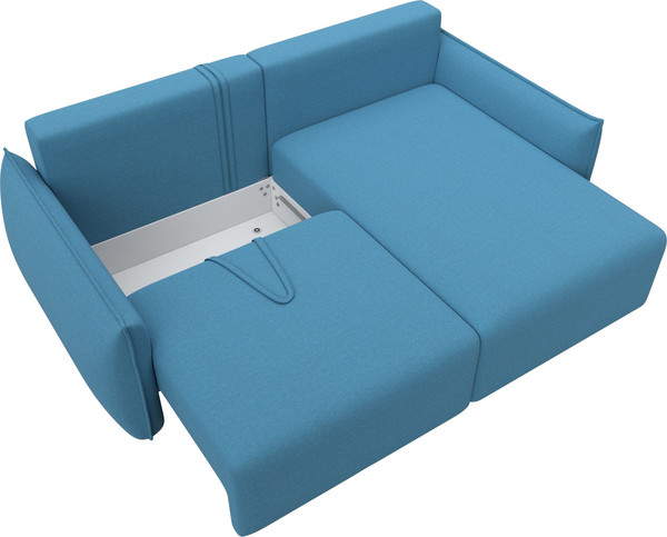 Изображение товара Диван угловой Лига Диванов Лига-051 НПБ универсальный (рогожка амур 10 голубой)