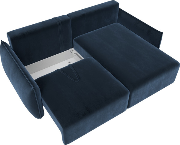 Изображение товара Диван угловой Лига Диванов Лига-051 НПБ универсальный (велюр Tower 13 синий)