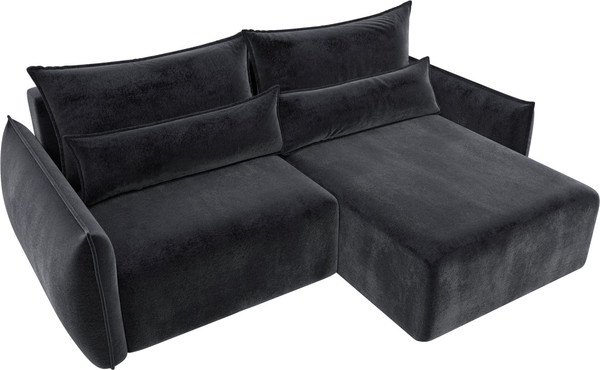 Изображение товара Диван угловой Лига Диванов Лига-051 НПБ универсальный (велюр Tower 11 темно-серый)