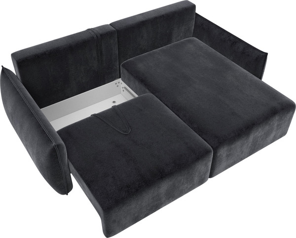 Изображение товара Диван угловой Лига Диванов Лига-051 НПБ универсальный (велюр Tower 11 темно-серый)