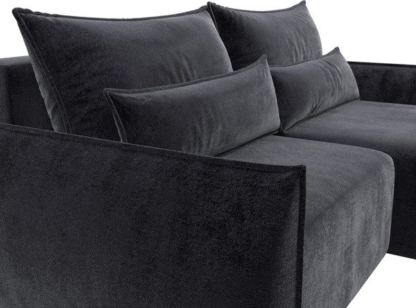 Изображение товара Диван угловой Лига Диванов Лига-051 НПБ универсальный (велюр Tower 11 темно-серый)