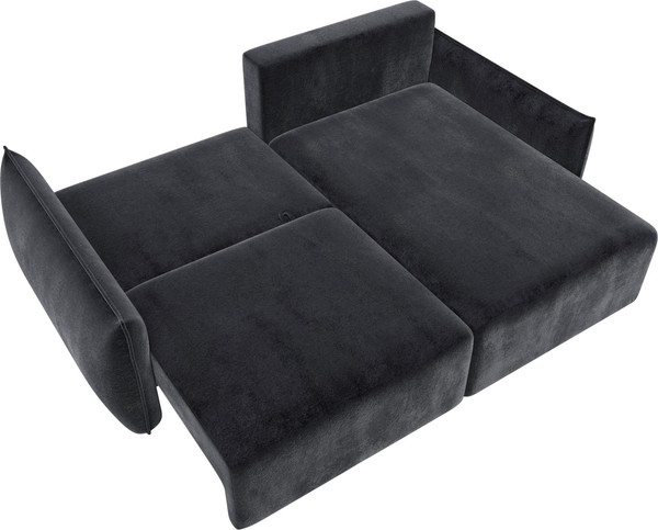Изображение товара Диван угловой Лига Диванов Лига-051 НПБ универсальный (велюр Tower 11 темно-серый)