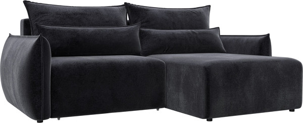 Изображение товара Диван угловой Лига Диванов Лига-051 НПБ универсальный (велюр Tower 11 темно-серый)