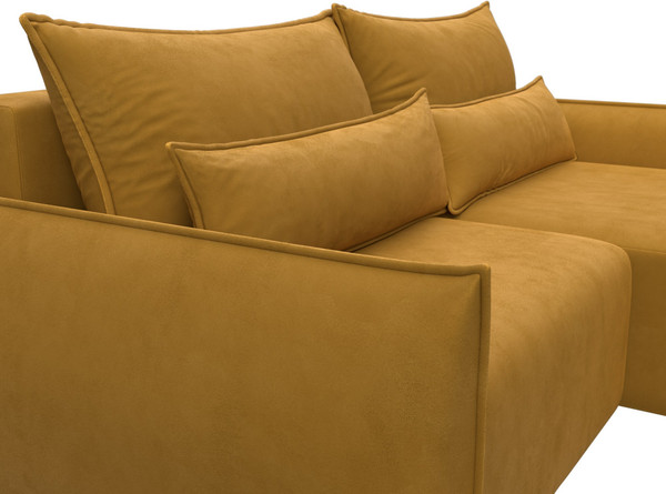 Изображение товара Диван угловой Лига Диванов Лига-051 НПБ универсальный (велюр Brut 10 желтый)