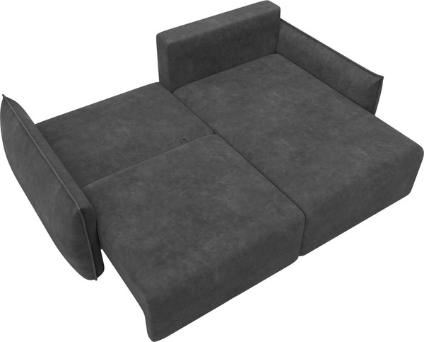 Изображение товара Диван угловой Лига Диванов Лига-051 НПБ универсальный (велюр Brut 16 темно-серый)