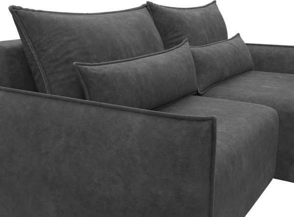 Изображение товара Диван угловой Лига Диванов Лига-051 НПБ универсальный (велюр Brut 16 темно-серый)