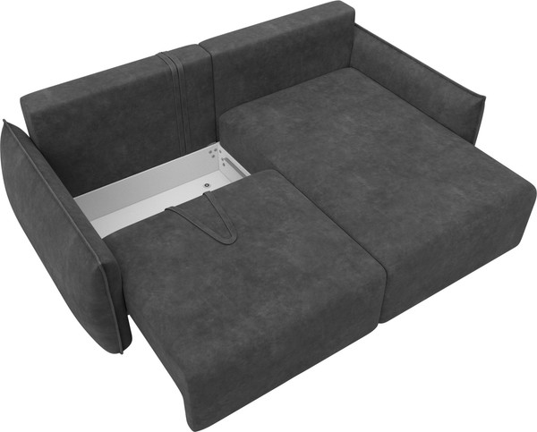Изображение товара Диван угловой Лига Диванов Лига-051 НПБ универсальный (велюр Brut 16 темно-серый)