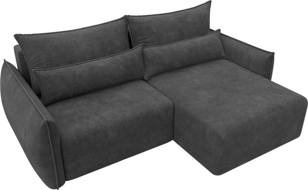 Изображение товара Диван угловой Лига Диванов Лига-051 НПБ универсальный (велюр Brut 16 темно-серый)
