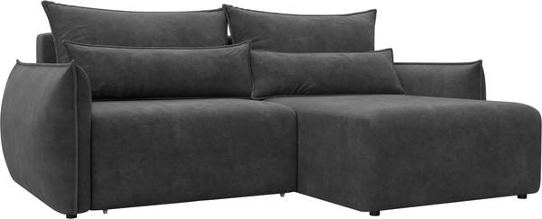 Изображение товара Диван угловой Лига Диванов Лига-051 НПБ универсальный (велюр Brut 16 темно-серый)