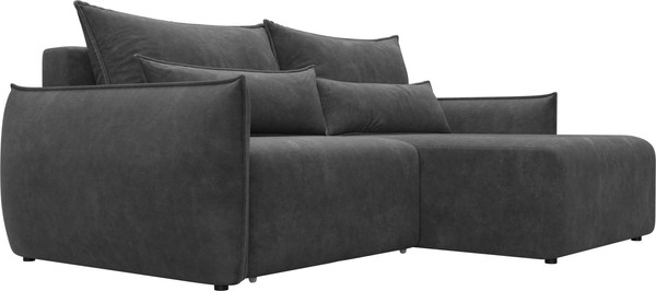 Изображение товара Диван угловой Лига Диванов Лига-051 НПБ универсальный (велюр Brut 16 темно-серый)