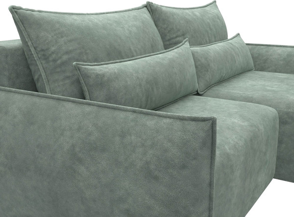 Изображение товара Диван угловой Лига Диванов Лига-051 НПБ универсальный (велюр Brut 08 зеленый)