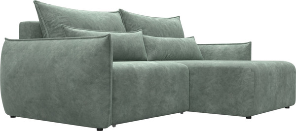 Изображение товара Диван угловой Лига Диванов Лига-051 НПБ универсальный (велюр Brut 08 зеленый)