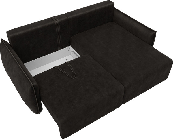 Изображение товара Диван угловой Лига Диванов Лига-051 НПБ универсальный (велюр Brut 17 коричневый)