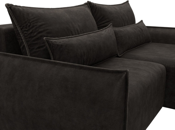 Изображение товара Диван угловой Лига Диванов Лига-051 НПБ универсальный (велюр Brut 17 коричневый)