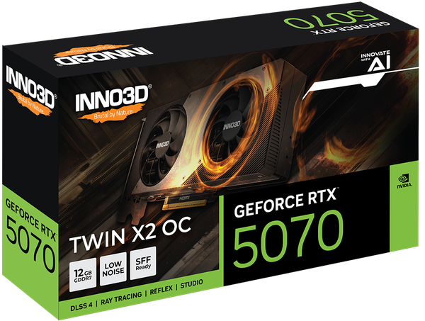 Изображение товара Видеокарта Inno3D GeForce RTX 5070 Twin X2 OC (N50702-12D7X-195064N)
