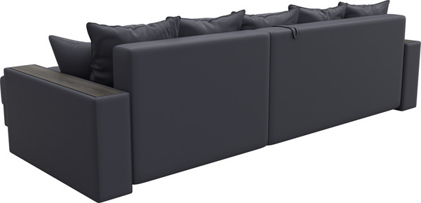 Изображение товара Диван угловой Лига Диванов Лига-050 НПБ универсальный с декором и полкой (экокожа Grifon 15 серый)