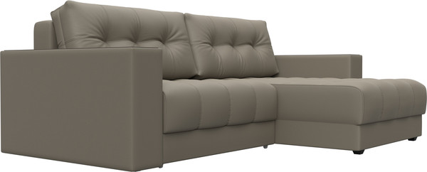 Изображение товара Диван угловой Лига Диванов Лига-049 НПБ универсальный с декором (экокожа Grifon 04 бежевый)