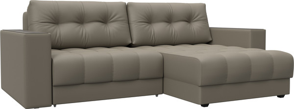 Изображение товара Диван угловой Лига Диванов Лига-049 НПБ универсальный с декором (экокожа Grifon 04 бежевый)