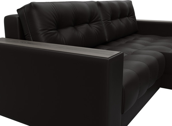 Изображение товара Диван угловой Лига Диванов Лига-049 НПБ универсальный с декором (экокожа Grifon 12 коричневый)