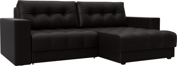 Изображение товара Диван угловой Лига Диванов Лига-049 НПБ универсальный с декором (экокожа Grifon 12 коричневый)