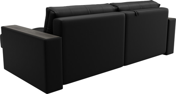 Изображение товара Диван угловой Лига Диванов Лига-049 НПБ универсальный с декором (экокожа Grifon 18 черный)