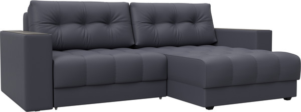 Изображение товара Диван угловой Лига Диванов Лига-049 НПБ универсальный с декором (экокожа Grifon 15 серый)