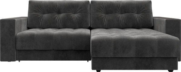 Изображение товара Диван угловой Лига Диванов Лига-049 НПБ универсальный с декором (велюр Tower 10 серый)