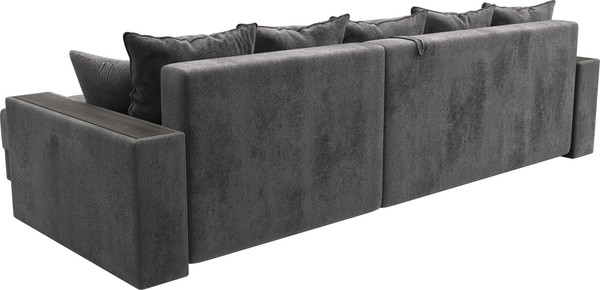 Изображение товара Диван угловой Лига Диванов Лига-050 НПБ универсальный с декором и полкой (велюр Tower 10 серый)