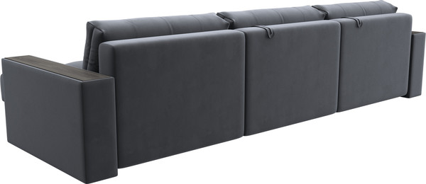 Изображение товара Диван угловой Лига Диванов Лига-049 НПБ Лонг угол универсальный с декором (велюр Seven 17 серый)