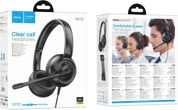 Изображение товара Наушники-гарнитура Hoco W112 Pure (черный)