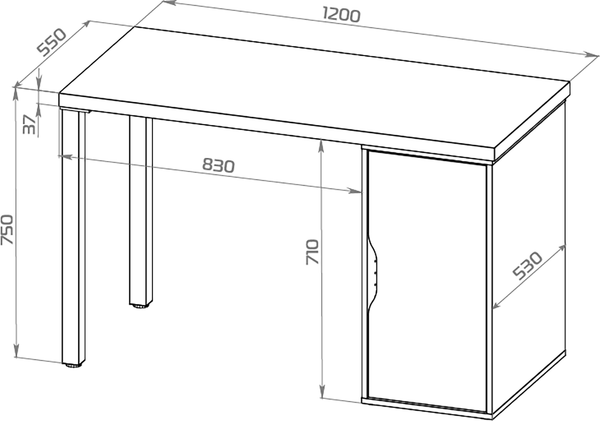 Изображение товара Письменный стол Mio Tesoro Ингар 1/DV/T (дуб беленый/белый)