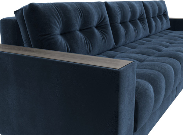 Изображение товара Диван угловой Лига Диванов Лига-049 НПБ Лонг универсальный с декором (велюр Tower 13 синий)