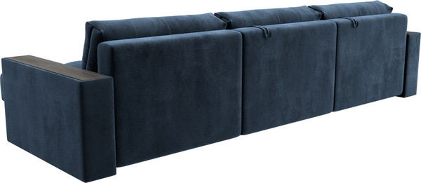 Изображение товара Диван угловой Лига Диванов Лига-049 НПБ Лонг универсальный с декором (велюр Tower 13 синий)