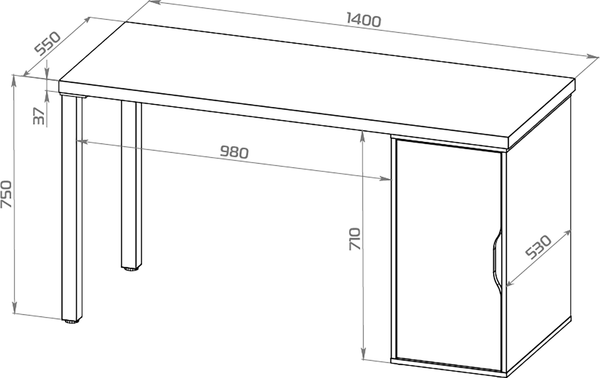 Изображение товара Письменный стол Mio Tesoro Ингар 2/DV/T (дуб беленый/белый)