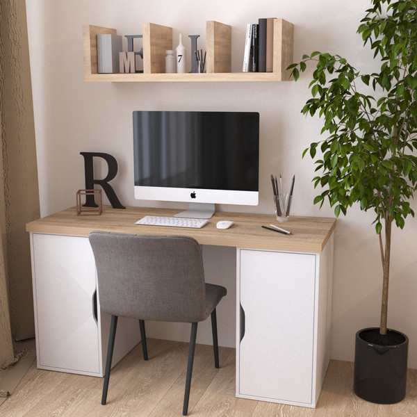 Изображение товара Письменный стол Mio Tesoro Ингар 2/DV/DV (дуб беленый/белый)