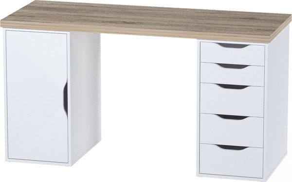 Изображение товара Письменный стол Mio Tesoro Ингар 2/5/DV (дуб беленый/белый)