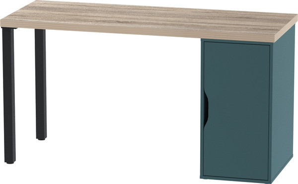 Изображение товара Письменный стол Mio Tesoro Ингар 2/DV/T (дуб беленый/серый/бирюзовый/черный)