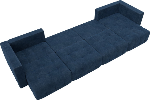 Изображение товара Диван П-образный Лига Диванов Лига-052 НПБ Лонг (велюр Brut 11 синий)
