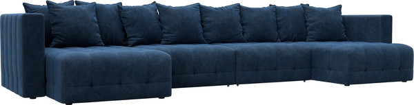 Изображение товара Диван П-образный Лига Диванов Лига-052 НПБ Лонг (велюр Brut 11 синий)