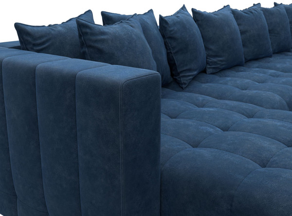 Изображение товара Диван П-образный Лига Диванов Лига-052 НПБ Лонг (велюр Brut 11 синий)