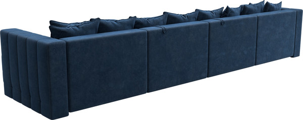 Изображение товара Диван П-образный Лига Диванов Лига-052 НПБ Лонг (велюр Brut 11 синий)
