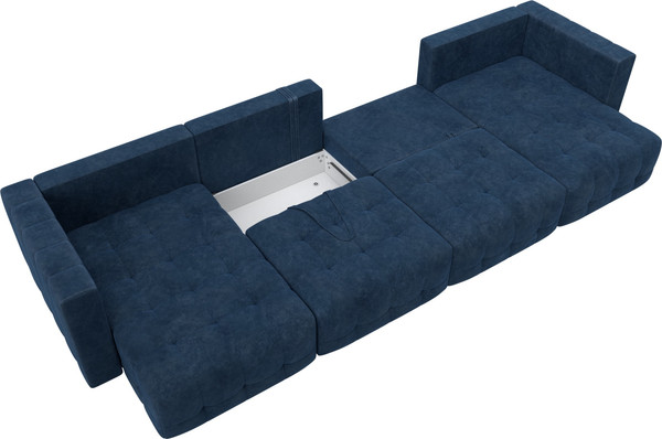 Изображение товара Диван П-образный Лига Диванов Лига-052 НПБ Лонг (велюр Brut 11 синий)