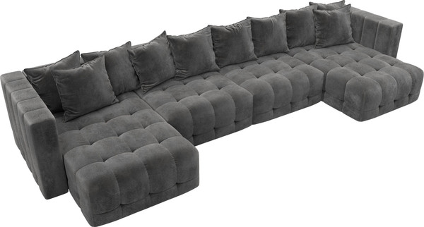 Изображение товара Диван П-образный Лига Диванов Лига-052 НПБ Лонг (велюр Tower 10 серый)